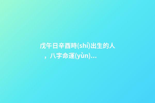 戊午日辛酉時(shí)出生的人，八字命運(yùn)如何？